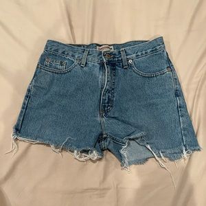 vintage high-waisted denim cutoffs
